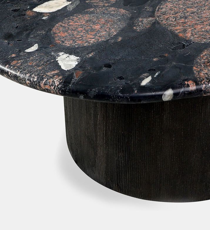 Home Deco and More Gobi Norvigo Marble Coffee Table, Black, 94x98-cm, Packshot View