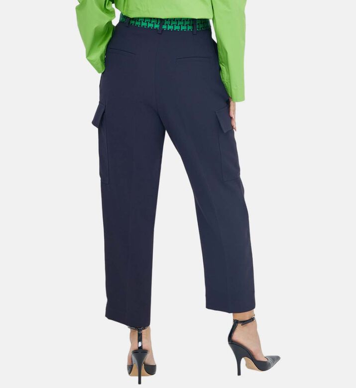 بنطال كريب بحزام قماش من فيليب