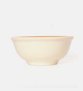 Easy Life Hand-painted Round Ceramic Bowl, Orange, Packshot View