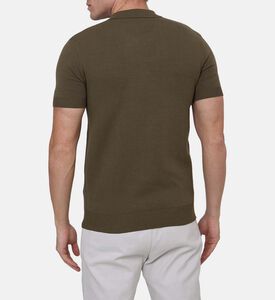 قميص بولو قصير الأكمام محبوك بتصميم مناسب