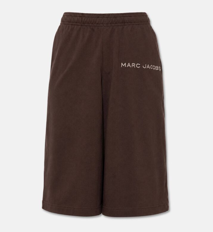 Marc Jacobs Logo Embroidered Jersey Shorts, Brown, M, Packshot View