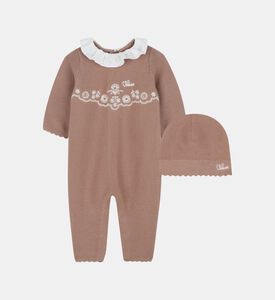 Ruffled Collar 2-piece Knitted Set