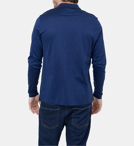 قميص بولو بأكمام طويلة بياقة بنصف سحّاب