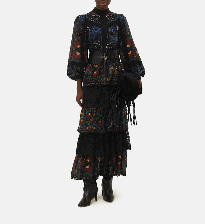 Mixed Arabesque Scarves Maxi Dress