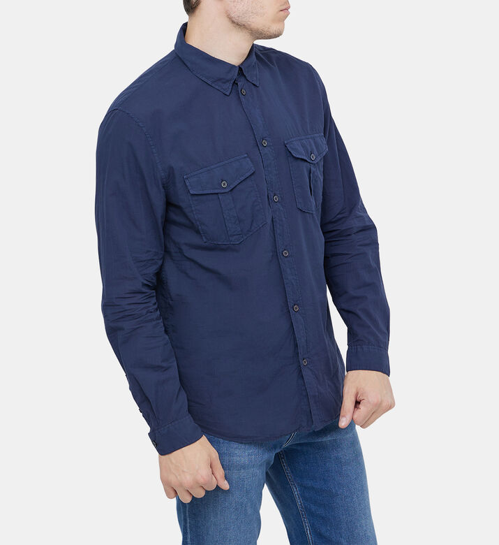 Long-sleeve Button-up Woven Shirt