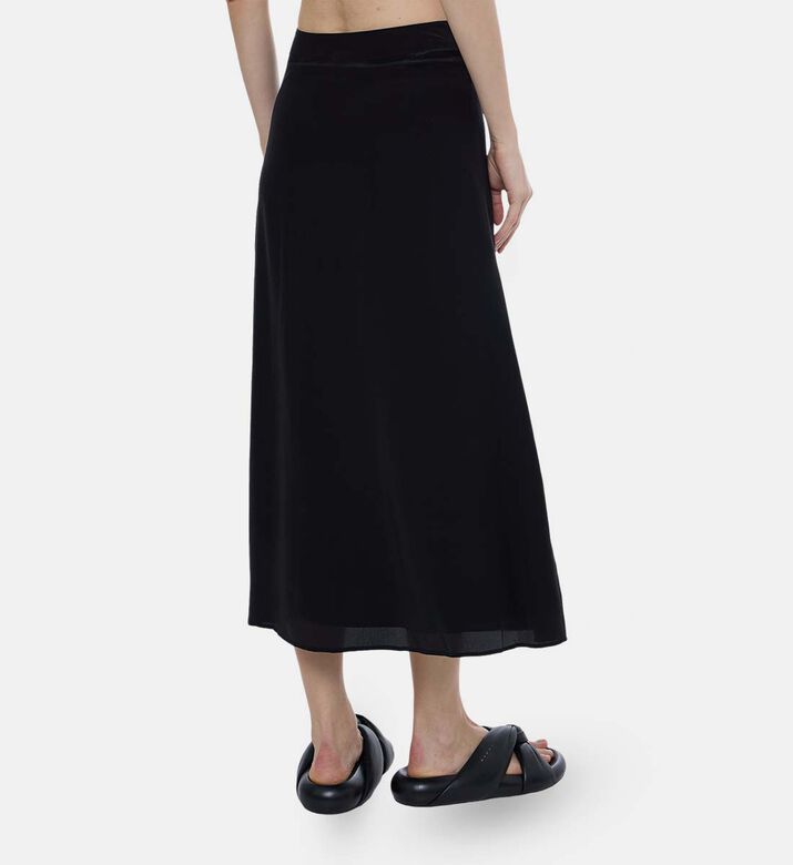 Button-front Closure A-line Midi Skirt