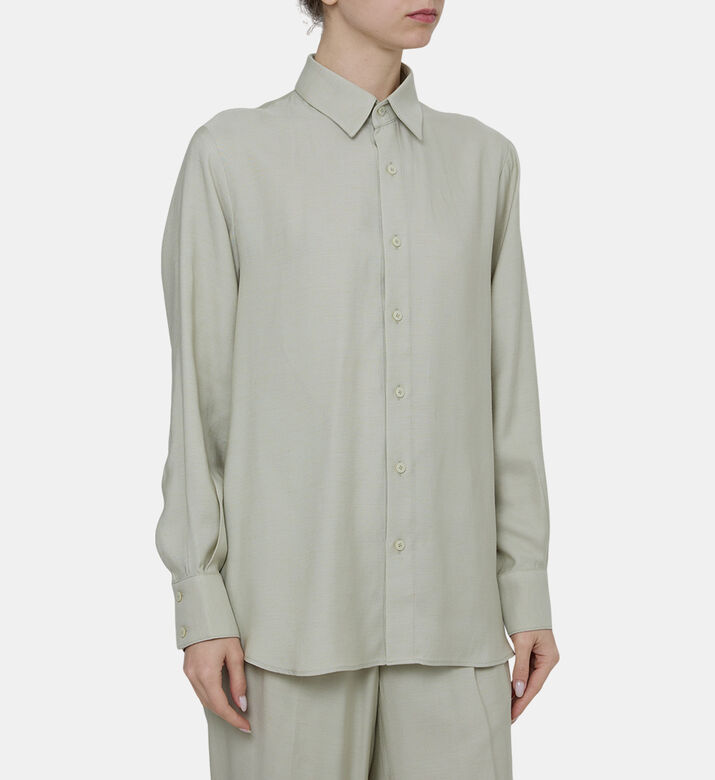 Cupro Oversized Linen Blend Shirt