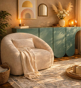 Home Deco and More Lola 1-seater Arm Chair, Beige, Packshot View