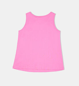 تيشيرت قطن بدون أكمام بطبعة لوغو