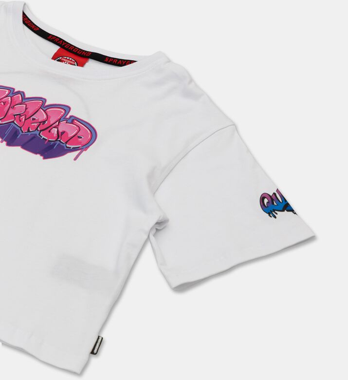 Sprayground Cropped Graphic Short-sleeve T-shirt, White, 8y, Packshot View