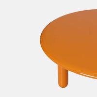 Glossy Wooden Low Round Table
