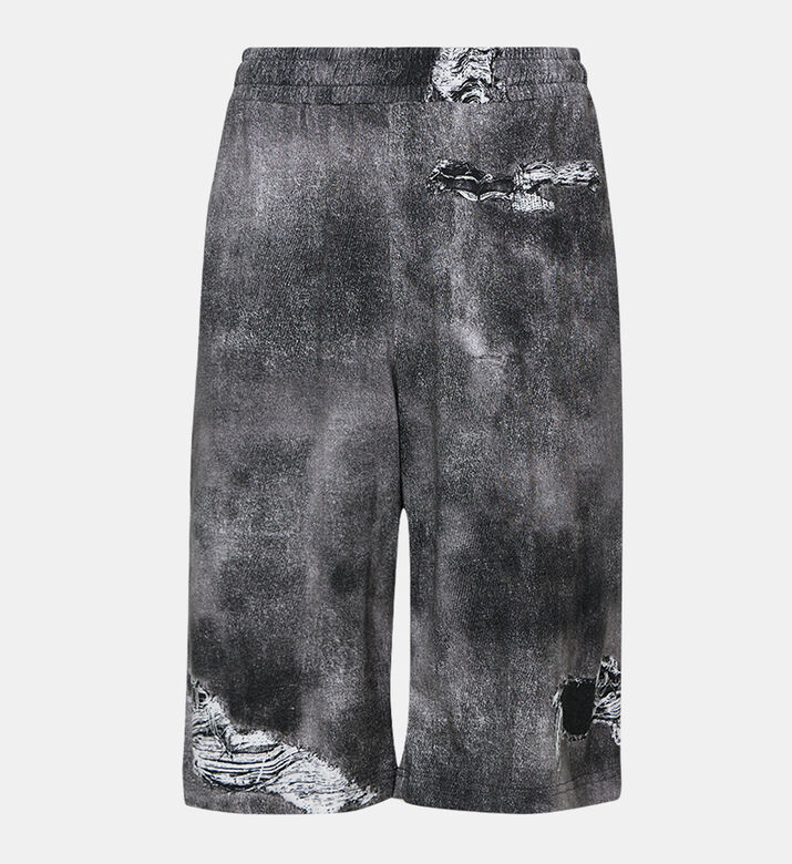 Cotton Ripped-print Shorts