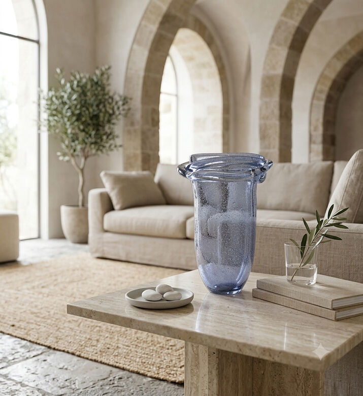 Gileno Large Auria Gold Crystal Vase, Silver, L, Packshot View