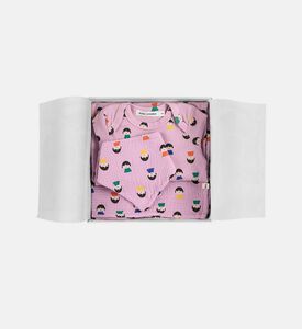 Bobo Choses Colorful Face Pattern Snap Buttons Long-sleeve Sleepsuit, Packshot View