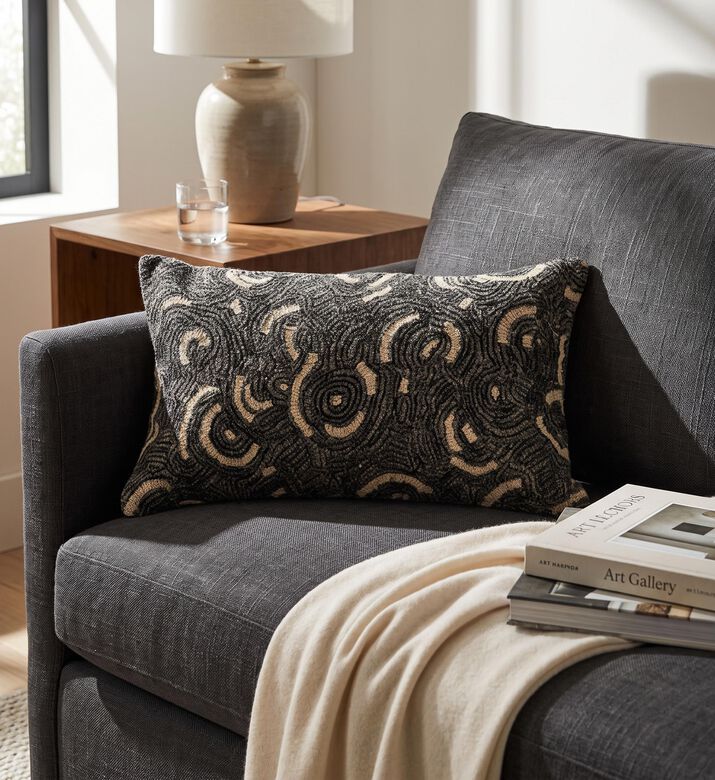 Tohfa Luxe Luxe Circular Stitch Decorative Filler Cushion, Packshot View
