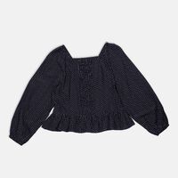 Polka-dot Pattern Square-neck Top