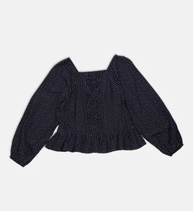 Polka-dot Pattern Square-neck Top