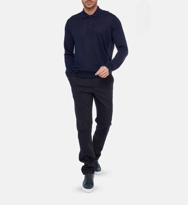 Corneliani Button Placket Long-sleeve Polo Shirt, Model View