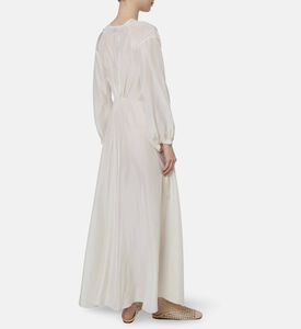 Forte-Forte Habotai Silk Long-sleeve Dress, Model View