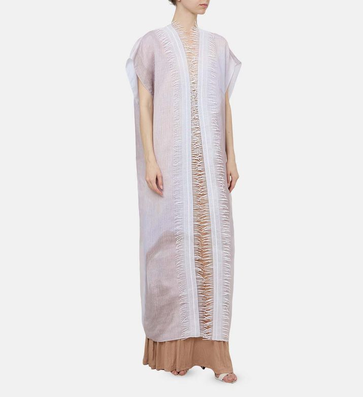 Fringe Detail Short-sleeve Abaya