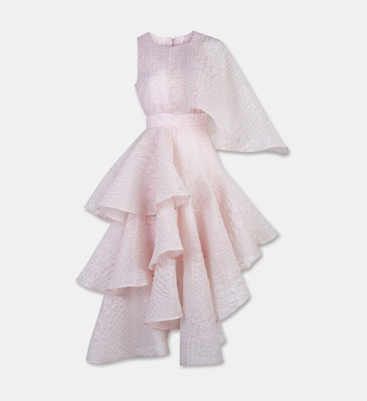 Poca and Poca Asymmetrical Layered Flared Dress, Packshot View