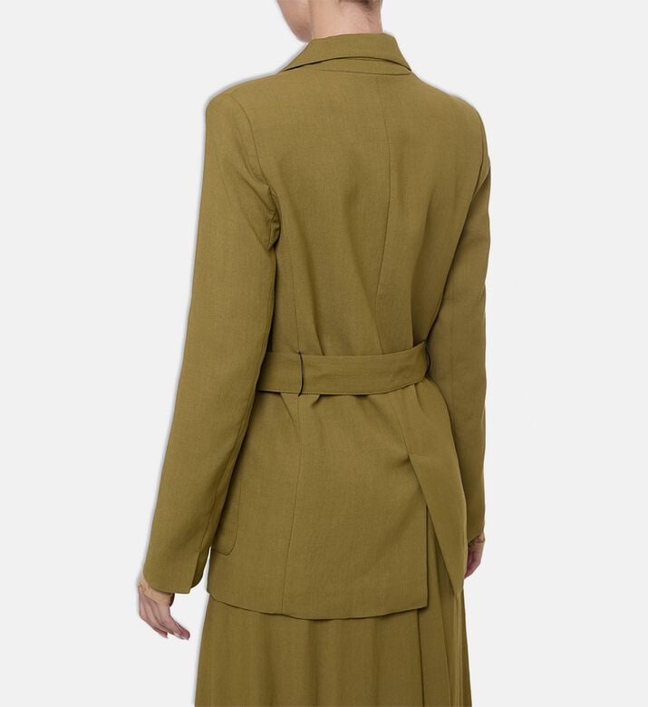 Forte-Forte Linen-blend Notched Lapels Jacket, Model View