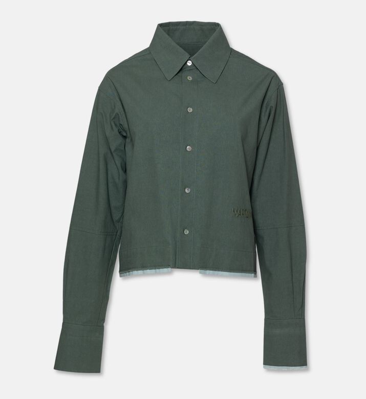 Martan Marchi Logo-print Button Closure Shirt, Dark-green, M, Packshot View