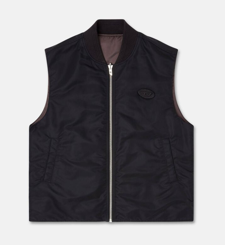Diesel Side Pockets Ribbed Bomber Vest, Packshot View