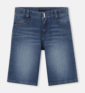 Embroidered Logo Denim Bermuda Shorts