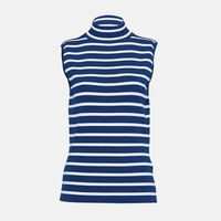 Calico Striped Sleeveless Knitted Pullover