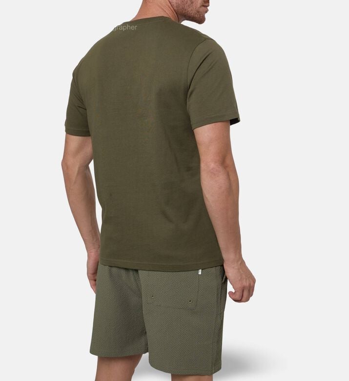 Les Deux Logo-embroidery Straight Hem T-shirt, Model View