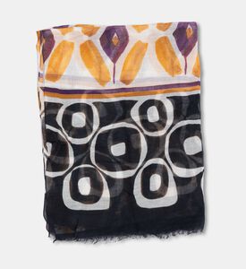 Luisa Spagnoli Geometric-print Square-shape Scarf, Brown, Packshot View