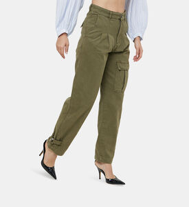 بنطال كستنائي عالي الخصر