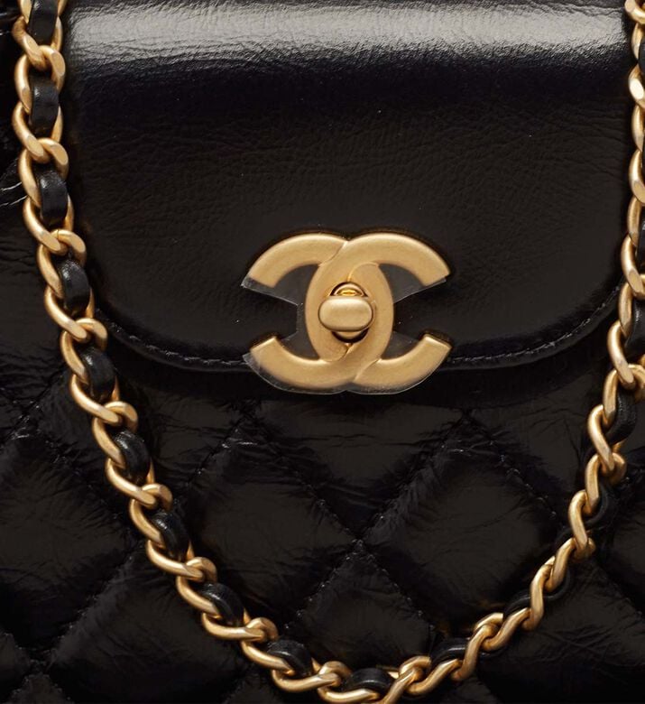 Chanel Black Quilted Leather Mini Kelly Bag Preowned Chanel Black Quilted Leather Mini Kelly Bag Preowned