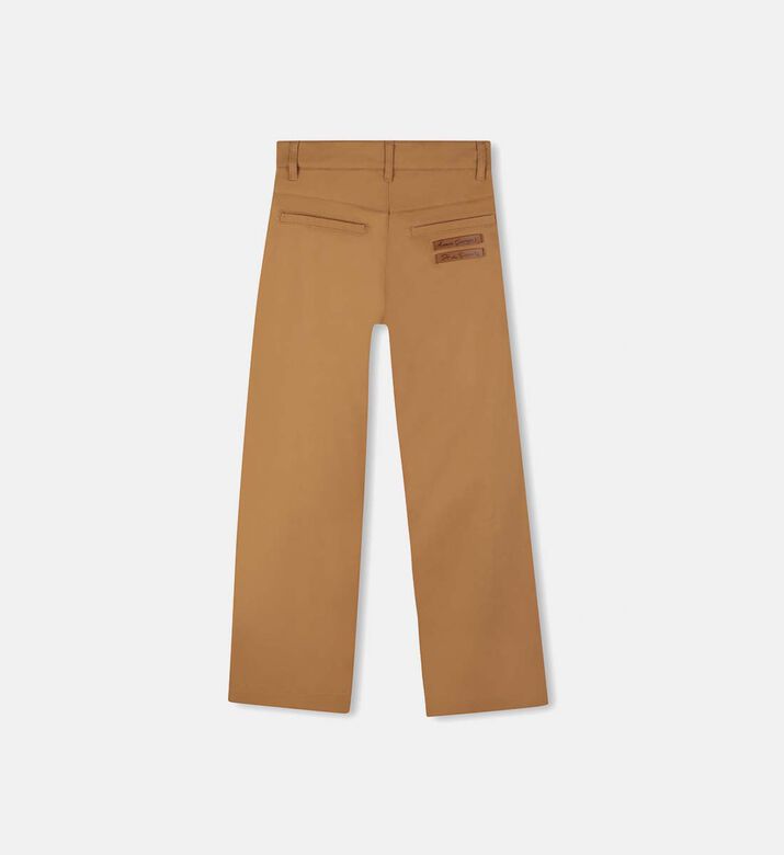 Faux Leather Band Gabardine Trousers Faux Leather Band Gabardine Trousers