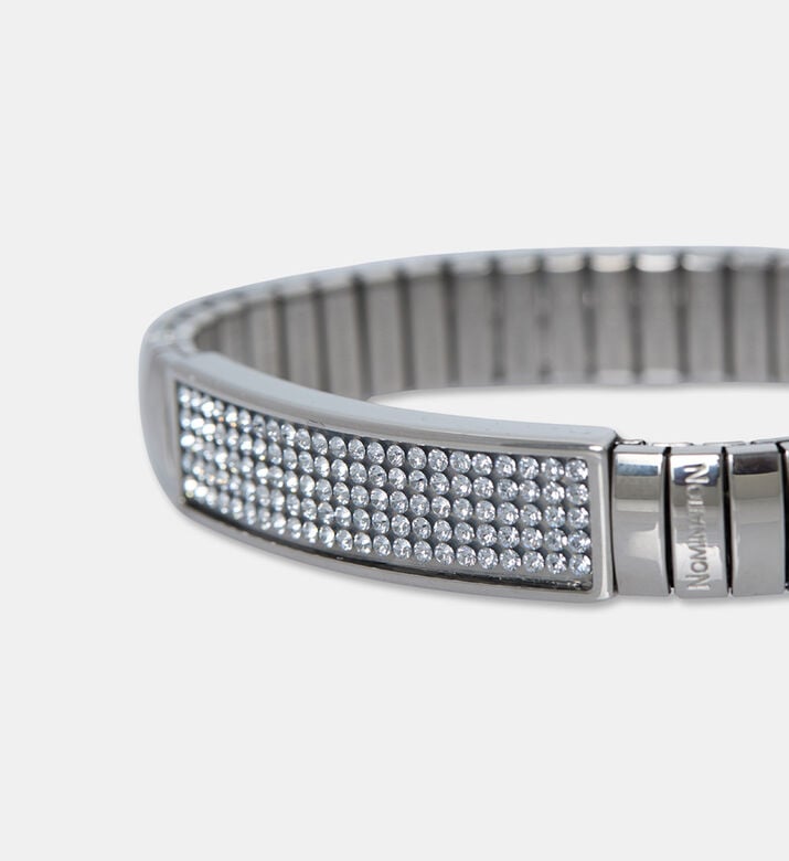Nomination Stainless Steel Central Zirconia Stones Bar Bracelet, Packshot View