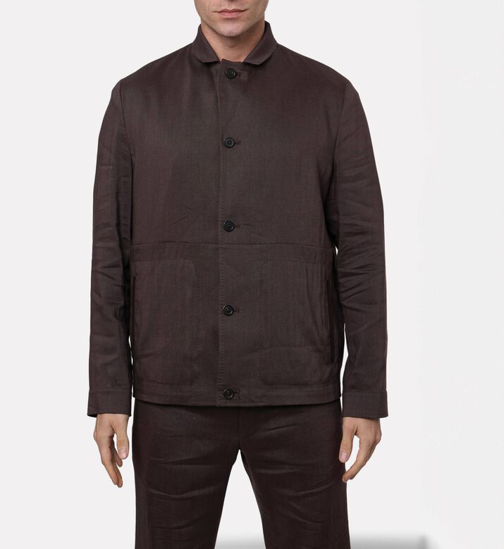 Corneliani Patch Pockets Straight-cut Overshirt, Model View