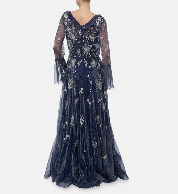 Christophe Guillarme Star Embellished A-line Dress, Navy, 46, Model View