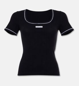 Marine Serre Light Ribbed Slim T-shirt, Packshot View