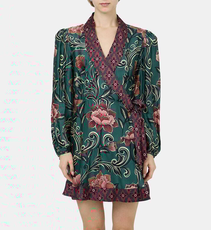 Arabesque Floral Long-sleeve Mini Dress Arabesque Floral Long-sleeve Mini Dress
