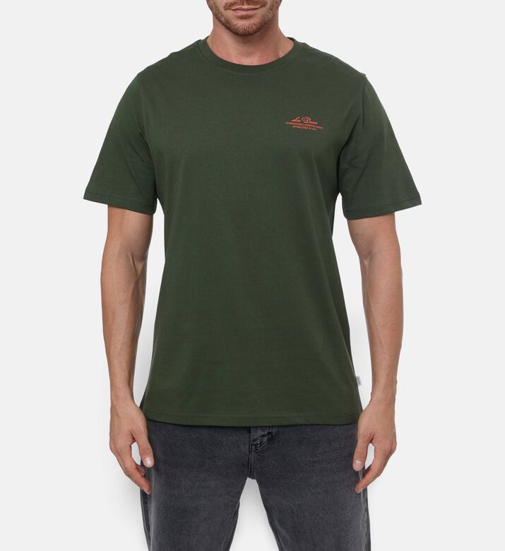 Les Deux Ts Ben Globe, Khaki, M, Model View