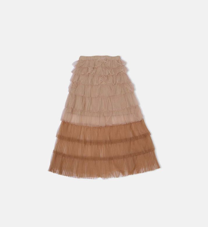 Long Woven Tulle Skirt