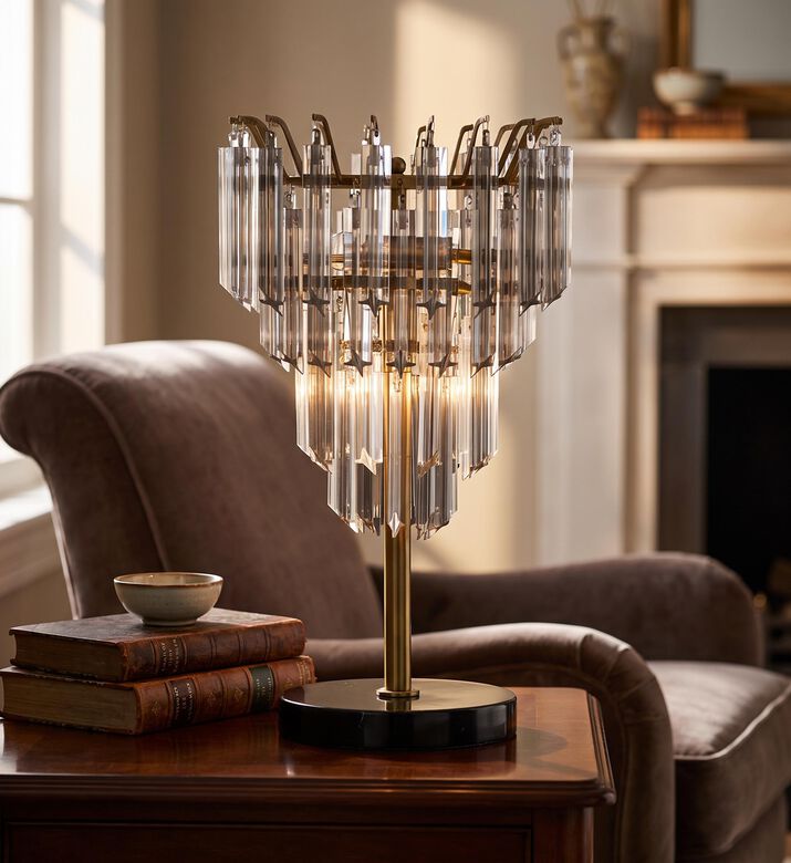 Baroque Ariana Crystals Table Lamp, Packshot View