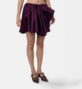 Ganni Satin Draped Mini Skirt, Model View