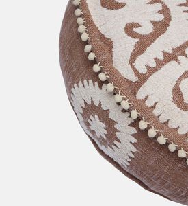 Home Deco and More Hackney Handloom Pompom Embellished Pouf 60x20 Cm, Packshot View