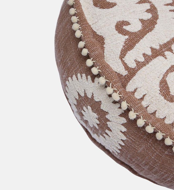 Home Deco and More Hackney Handloom Pompom Embellished Pouf 60x20 Cm, Packshot View