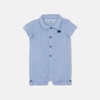 Seersucker Striped Baby Boy Romper
