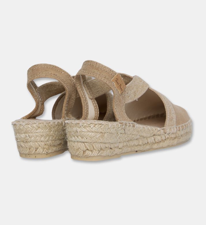 Toni Pons Verdi Vegan Canvas Wedge Espadrille, Brown, Eu-41, Packshot View