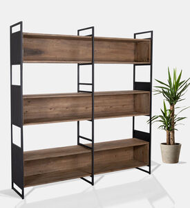 Home Deco and More Judy Iron Pine Bookcase, Packshot View Home Deco and More Judy Iron Pine Bookcase, Packshot View