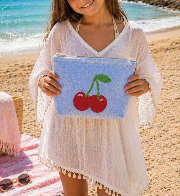 MiniMill Kids Blue Cherry Towel Pouch, Packshot View